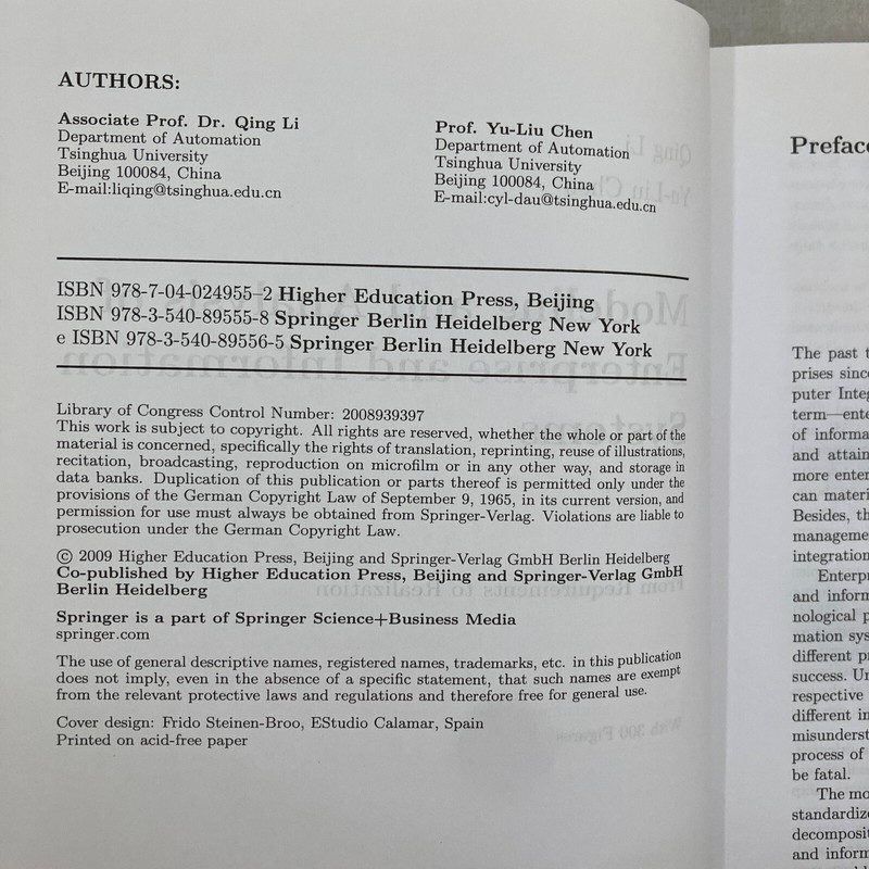 Modeling and Analysis of Enterprise and Information Systems Qing Li Yu Liu Chen gallery