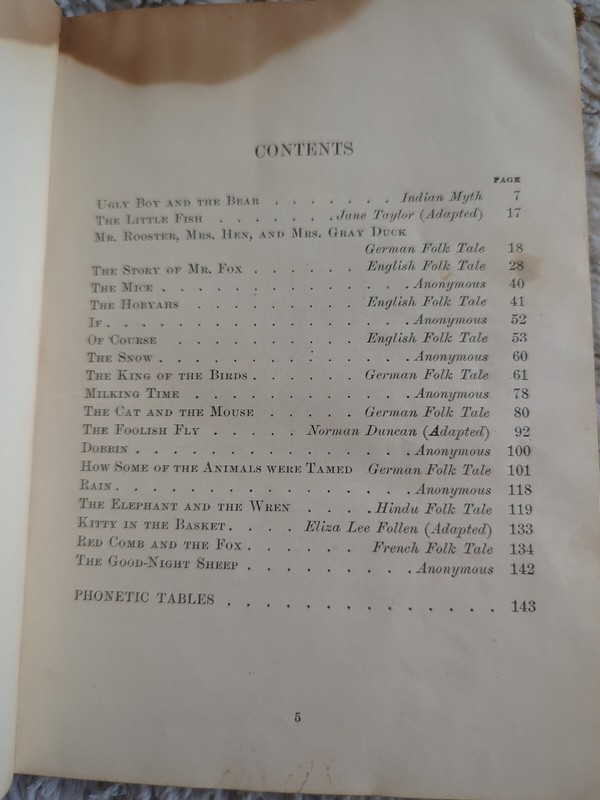 Antique Book Beacon Introductory Second Reader Animal Folk Tales James Fassett gallery