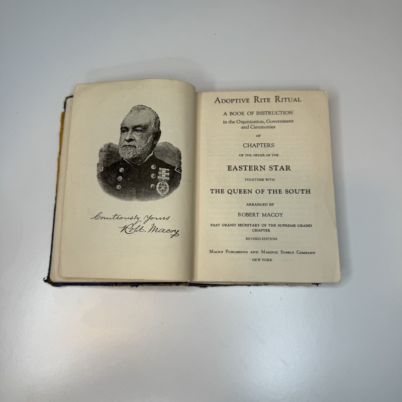Vintage 1952 Adoptive Rite Ritual Book Robert Macoy Eastern Star Masonic Writing gallery