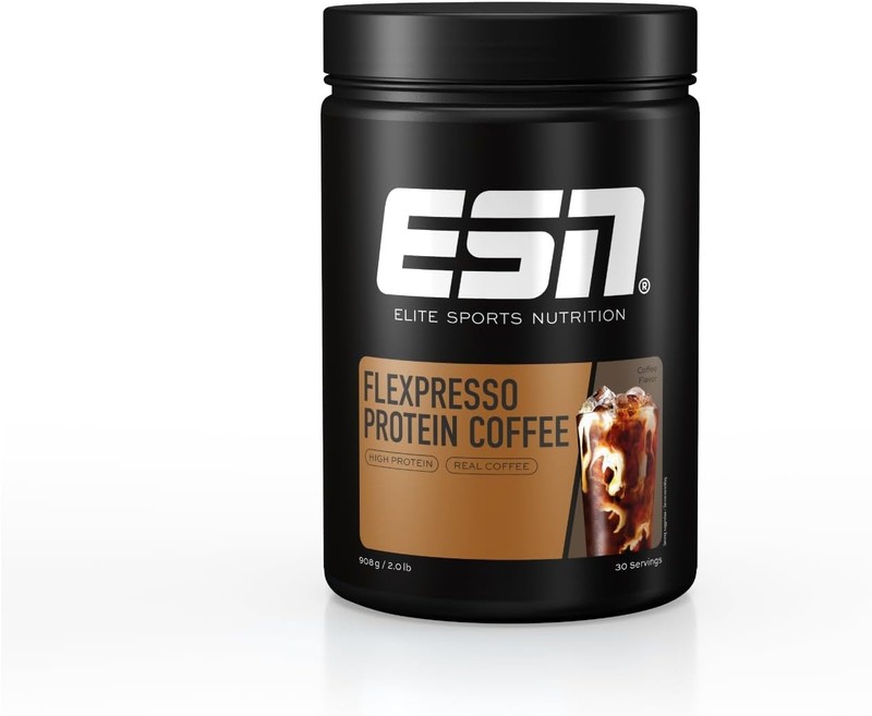 ESN Flexpresso Protein Coffee, 908 g, 2 lbs, 30 Servings – Whey Protein Powder w