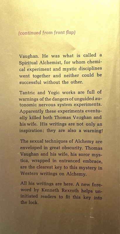 Alchemy, Occult, Mysticism, The Works Of Thomas Vaughn, 1968, VG+. gallery
