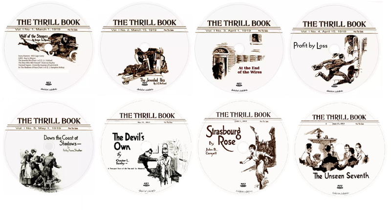 The Thrill Book U.S. 1919 Pulp Magazine 8 Issues Audiobooks in 8 MP3 Audio CDs