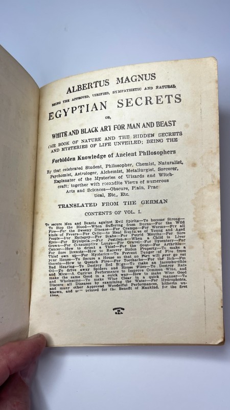 EGYPTIAN SECRETS, WHITE AND BLACK ART FOR MAN and BEAST Albertus Magnus OCCULT gallery
