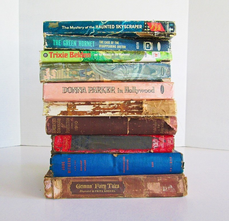 Antique Vintage Very Distressed Books Decor Staging Prop, Lot of 10, Hardcover gallery