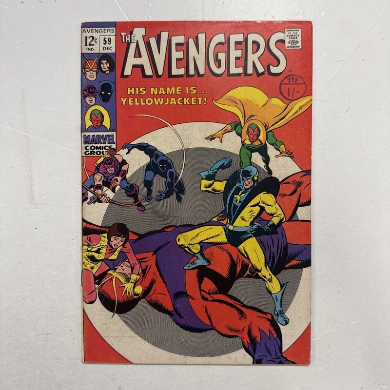 Avengers #59 1968 VG/FN 3rd appearance of Yellowjacket Pence Stamp