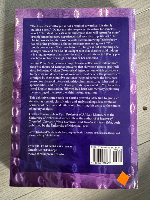 Yoruba Proverbs (Paperback or Softback) Oyekan Owomoyela gallery