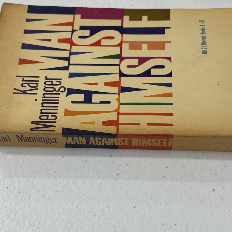 Karl Menninger MAN AGAINST HIMSELF 1938 Harvest Books PB Milton Glaser Cover gallery