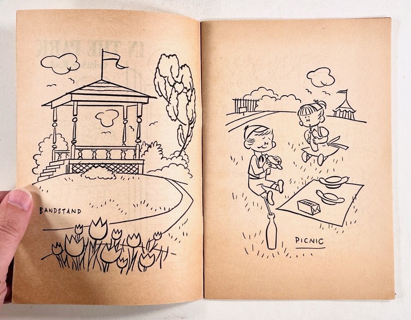 1960s Saalfield Coloring #141 IN THE PARK American General Insurance [partial] gallery
