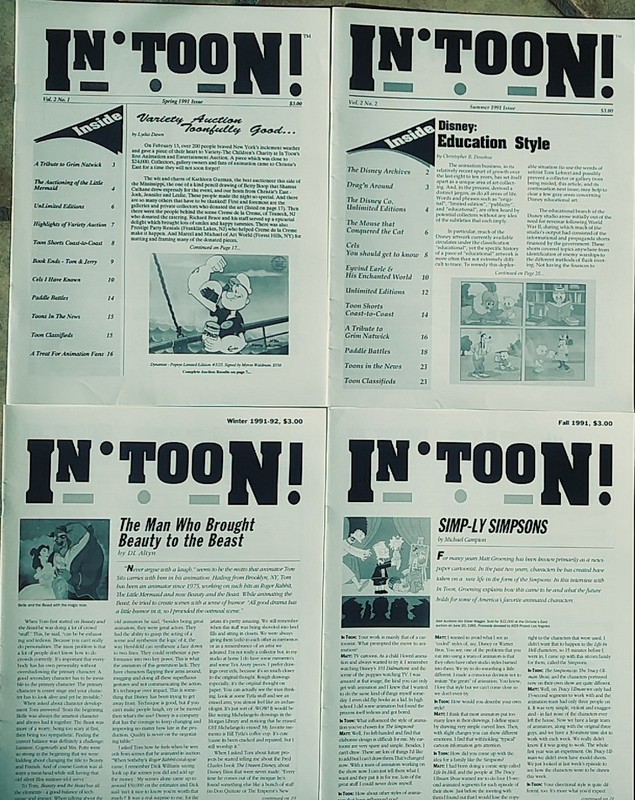 IN TOON VOLS. 2,4,6,7 1990s EARLY ANIMATION MAGAZINE, BRAND NEW, PRISTINE MINT