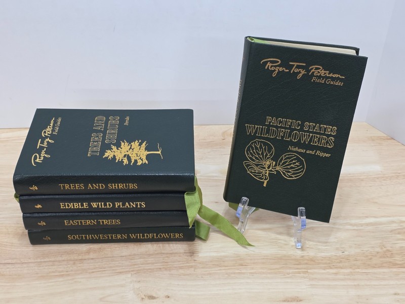 Lot of 5 Roger Tory Peterson Field Guides Leather Easton Press Plants & Trees