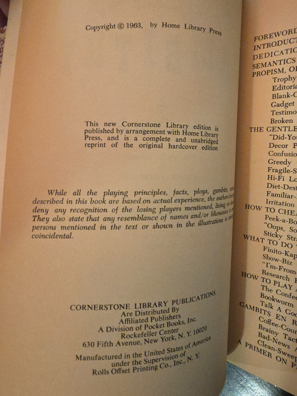 Bridge and Gin Gambitry – Clem Stein Jr – 1963 Vintage Strategy PB gallery