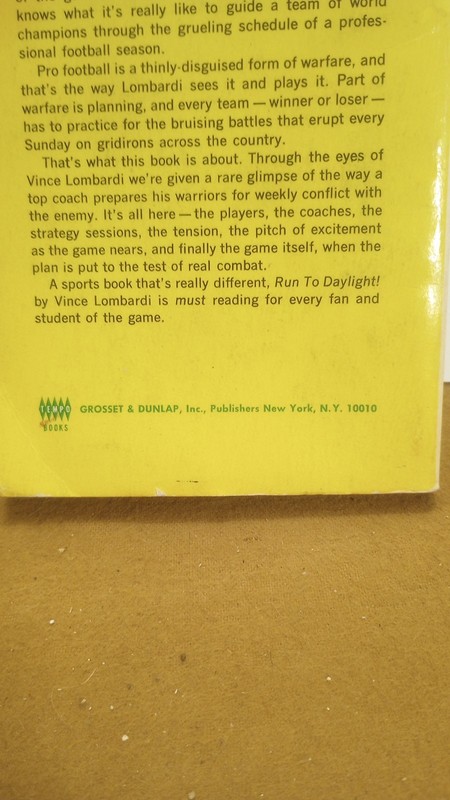1968 "Run to Daylight" by Vince Lombardi-Tempo Books Edition First Printing NICE gallery