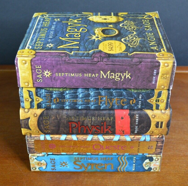 Books 1-5 in the Septimus Heap Books Series by Angie Sage Magyk, Flute Physik L1