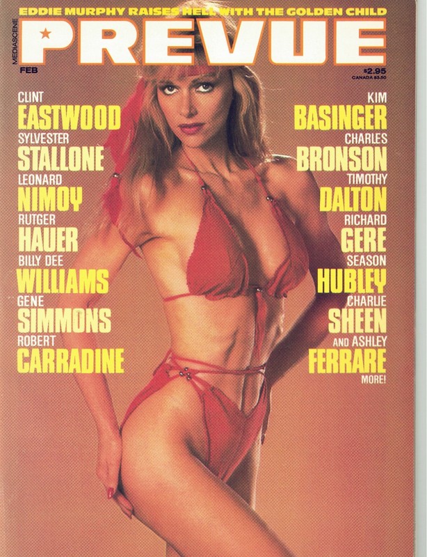 Prevue Magazine Ashley Ferrare Clint Eastwood Kim Basinger Eddie Murphy Feb 1987