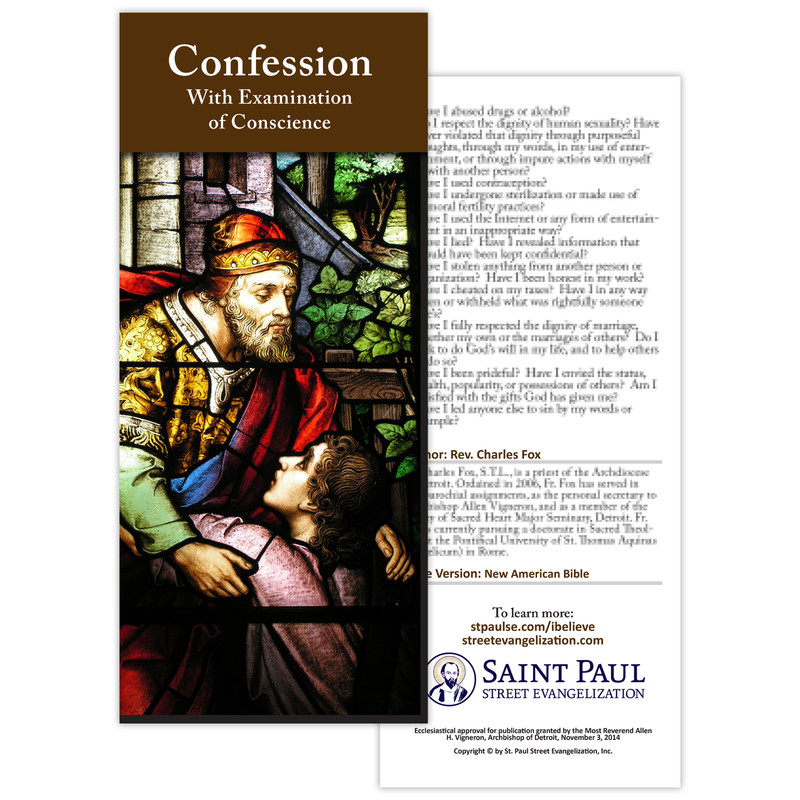 Confession Pamphlet 100 Count Bulk for Catholic Evangelization and Church