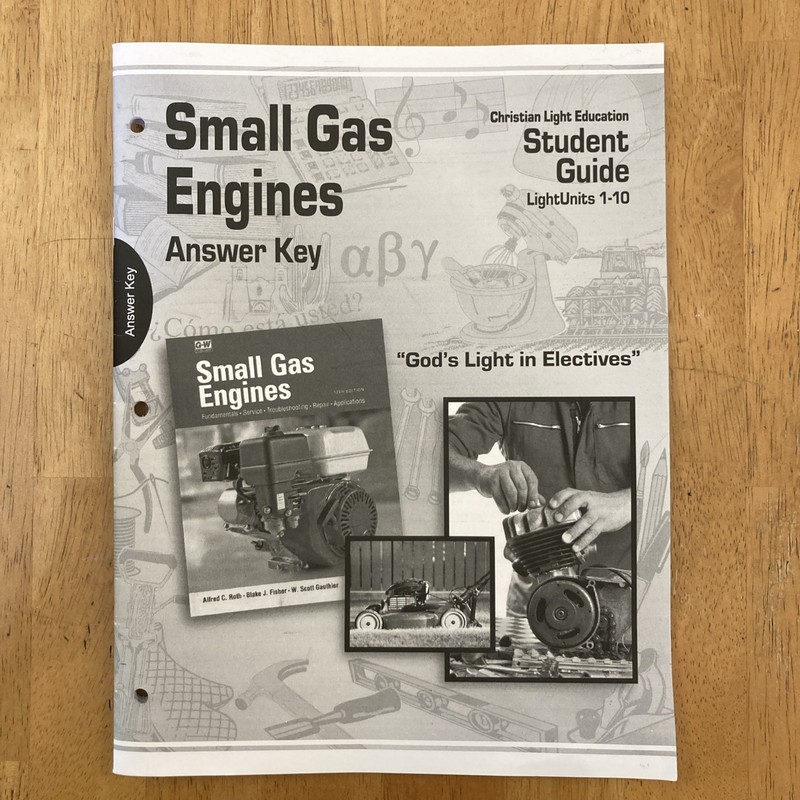 Small Gas Engines Answer Key Christian Light Education Student Guide Light Units