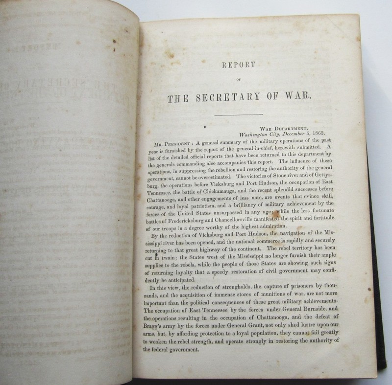 Message & Documents War Dept 1863-1864 38th US Congress HC Book Civil 510 Pages gallery