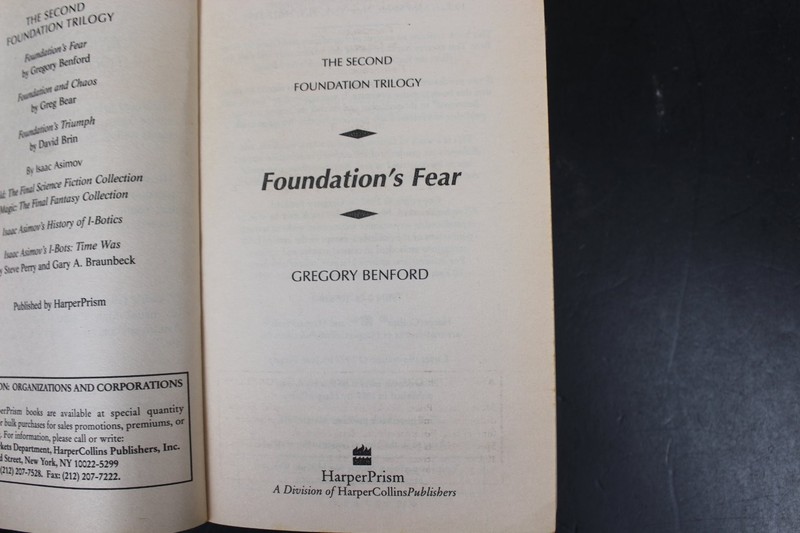 Foundation's Fear Gregory Benford 1998 1st Paperback Science Fiction HarperPrism gallery