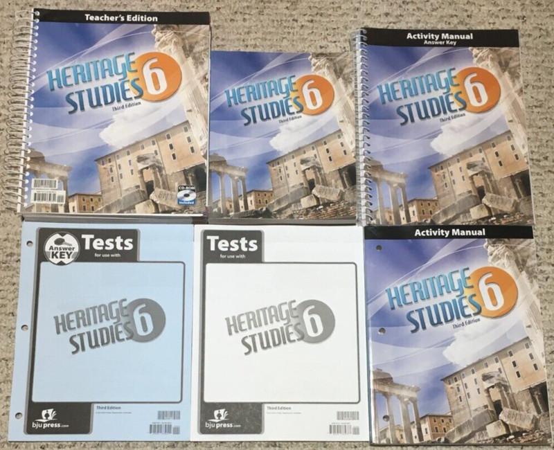 BJU Bob Jones 6th grade Heritage Studies 6 Student Teacher COMPLETE KIT 3rd Ed