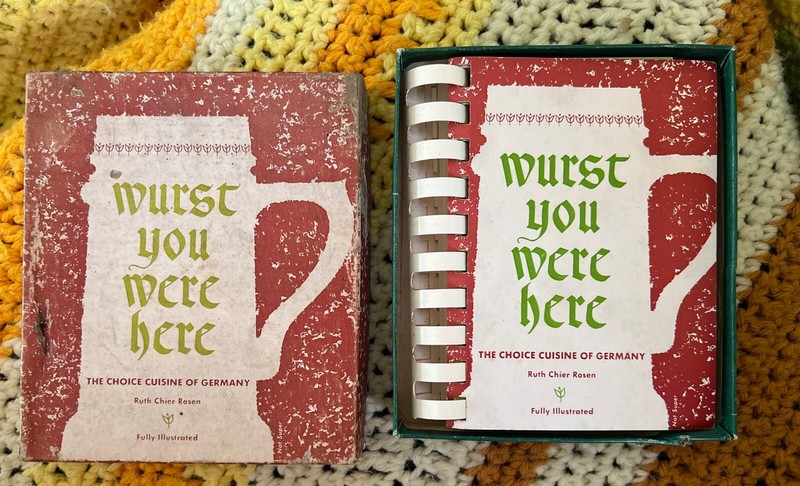 🔥Original 1958 Boxed GERMAN Cookbook «WURST YOU WERE HERE,» By RUTH CHIER ROSEN