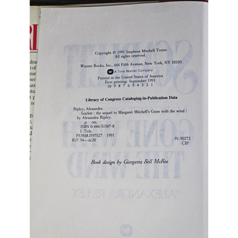 Scarlett 1991 First Printing HC Sequel gallery