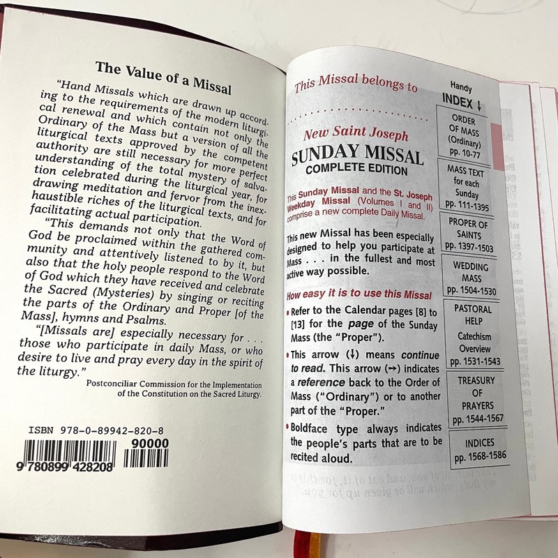 New Saint Joseph Sunday Missal Complete Edition - Catholic Book Publlishing 2011 gallery