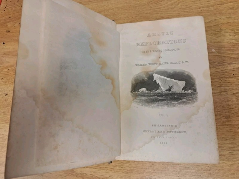 1856 Arctic Explorations Years 1853-1855 Vol 1 Dr Elisha Kane Hardback w/ Map 06 gallery