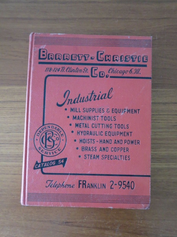 Barrett Christie Industrial Supply Catalog #54 Chicago 1954