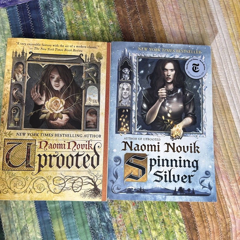Naomi Novik Uprooted & Spinning Silver Paperback Book Lot Fantasy Del Rey