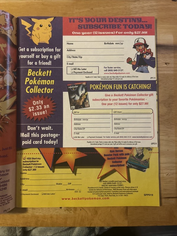 vintage Beckett Pokémon Collector magazine issue #19 from March 2001 Pikachu ￼￼ gallery