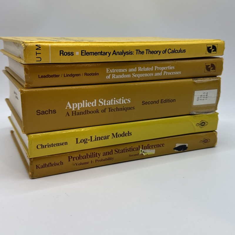 Lot of 5 Vintage Springer Mathematics & Statistics Hardcover Books Ross Sachs