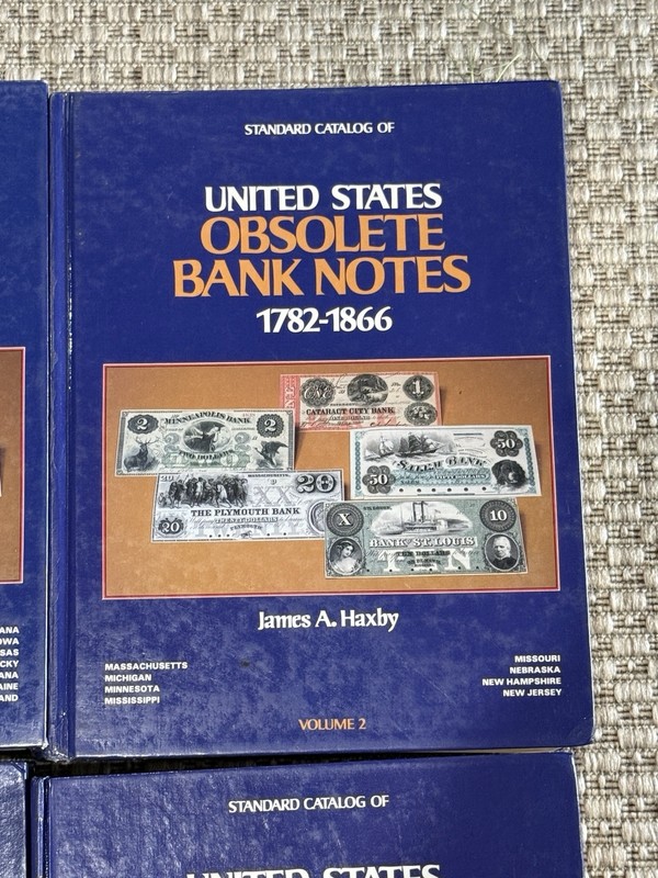 Haxby Standard Catalog of United States Obsolete Bank Notes Complete Set Vol 1-4 gallery
