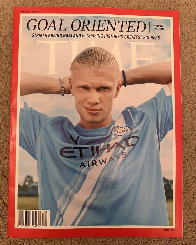 Time Magazine 18th August 2025 18/8/25 Erling Haaland Norway Manchester City