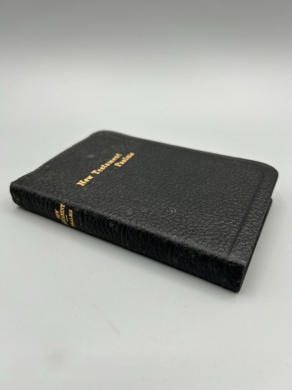 Vtg New Testament Psalms 1960 Pocket Size American Bible Society Black Leather