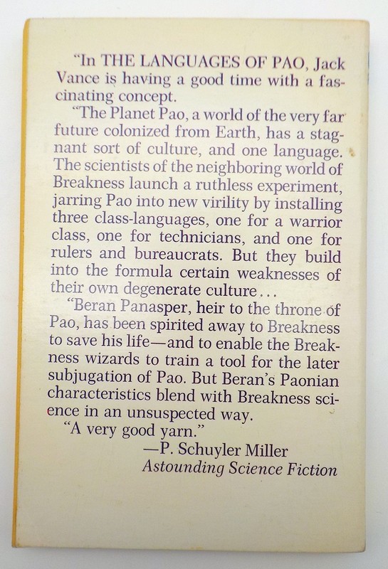 ACE F 390 THE LANGUGES OF PAO Jack Vance gallery