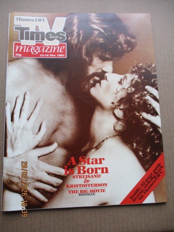 T V Times magazine 12 -18 December 1981 Streisand & Kristofferson Cover