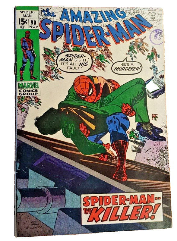 Amazing Spider-Man #90 ( Marvel 1970) VFN (8.0) Death of Captain Stacy