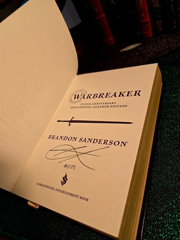 Signed Numbered Warbreaker Brandon Sanderson; Dragonsteel Leatherbound 1st Print gallery