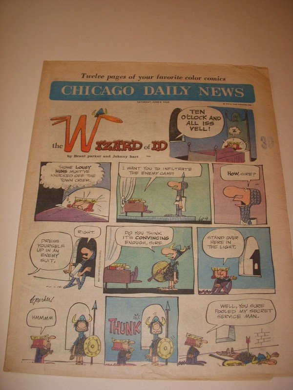 CHICAGO DAILY NEWS JUNE 8, 1968, 12 PAGE CARTOON SECTION, LI’L ABNER, HONEY-DUCK