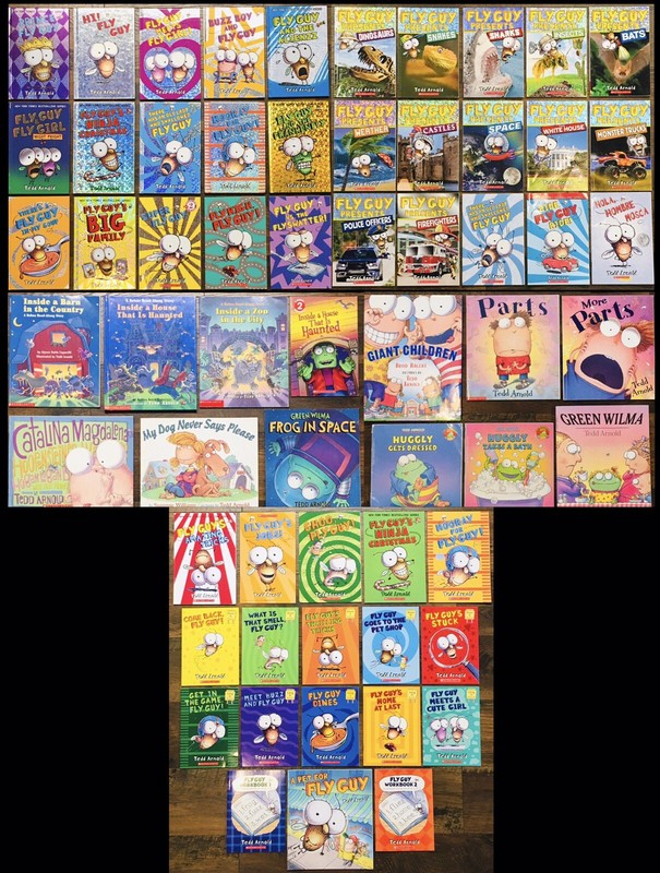 Huge Lot of 63 Tedd Arnold books Fly Guy INSIDE A Parts CATALINA Huggly *SIGNED