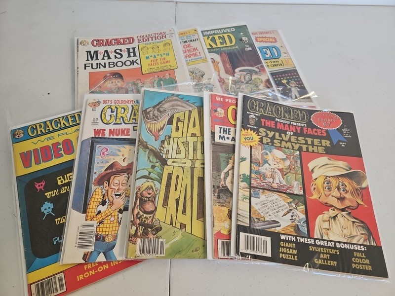 VTG Cracked Magazine Lot of 9: #45 Oct 86, #213, Super Fall 82, MASH Fun Book