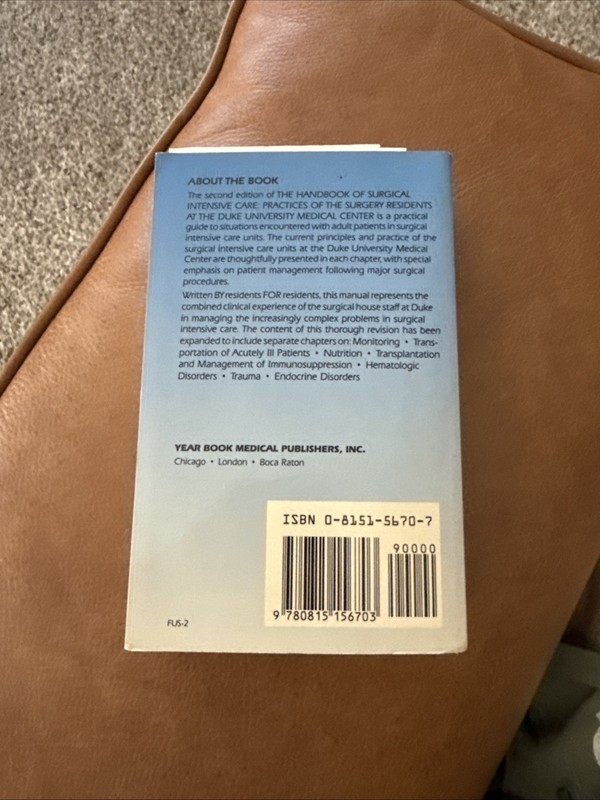 Surgical Intensive Care by H. Kim Lyerly (1989, Trade Paperback) gallery