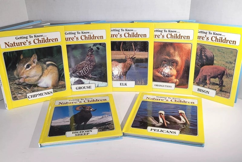 Lot of 7 Getting to Know Nature’s Children Hardcover Books 2-In-1 Animals LN 359