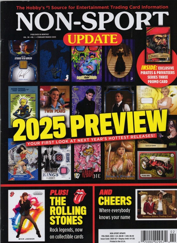 NON SPORT UPDATE-2025 PREVIEW-HOTTEST RELEASES-CHEERS+ROLLING STONES-NO CARDS