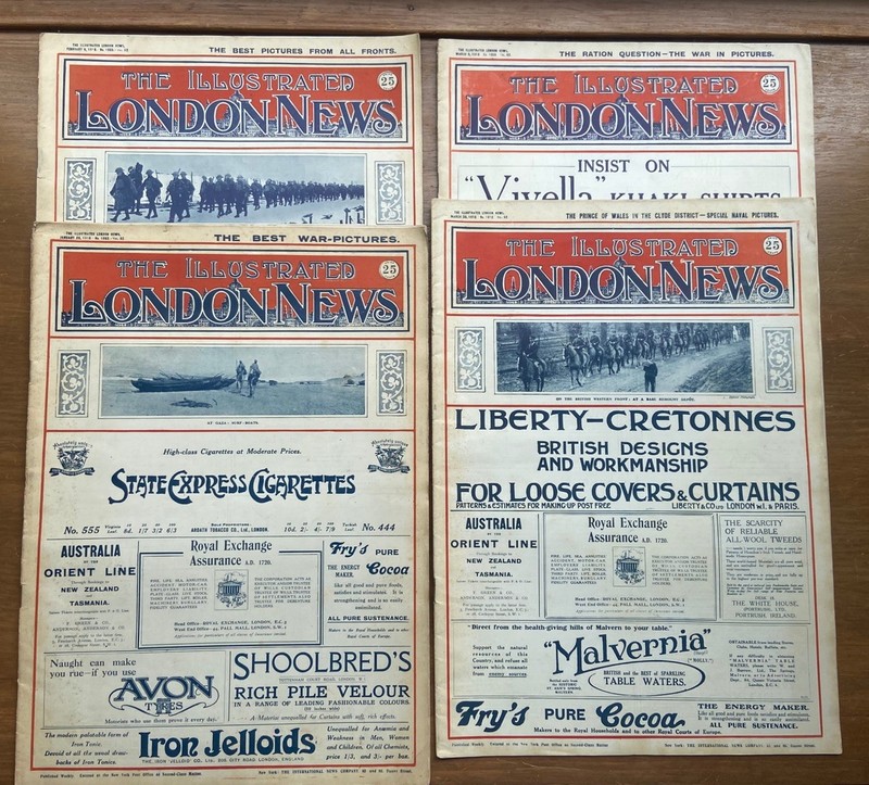 1918 Lot Of 4 JAN FEB MARCH THE ILLUSTRATED LONDON NEWS MAGAZINE