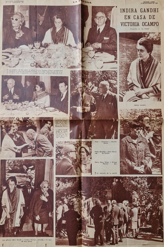 Indira Gandhi En Casa De Victoria Ocampo – La Prensa 1968