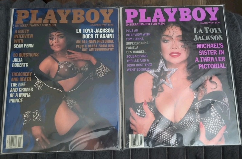 2 Playboy Magazines March 1989-Nov 1991 Latoya Jackson Pictorial Complete Bagged