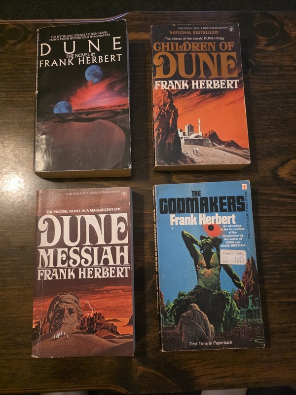 Vintage Frank Herbert Paperback Collection Dune Trilogy + Godmakers Lot