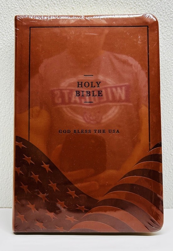 NEW/Sealed KJV Holy Bible GOD BLESS THE USA Lee Greenwood LARGE PRINT red letter gallery