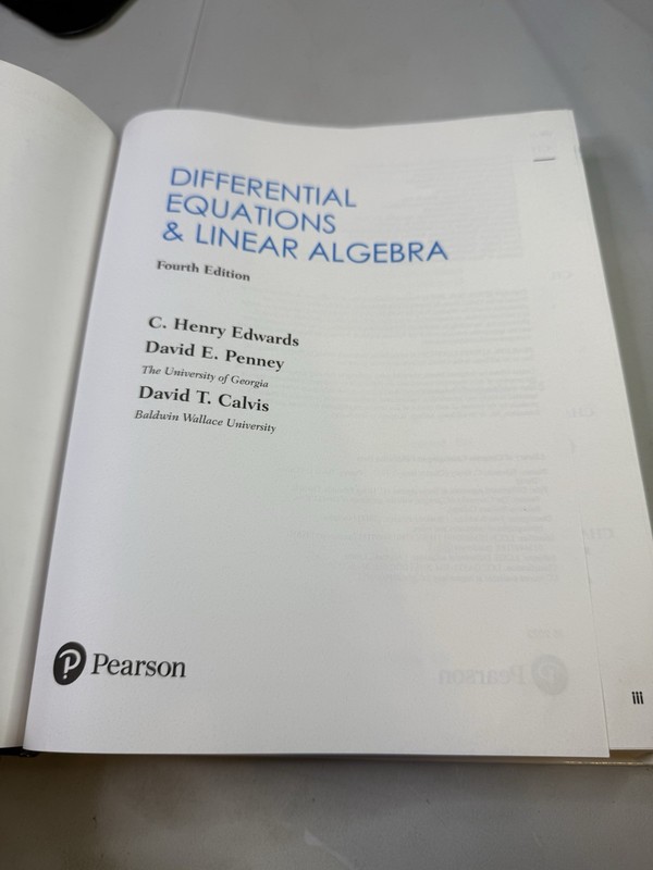 Differential Equations and Linear Algebra by Edwards, C. - 4th Edition gallery